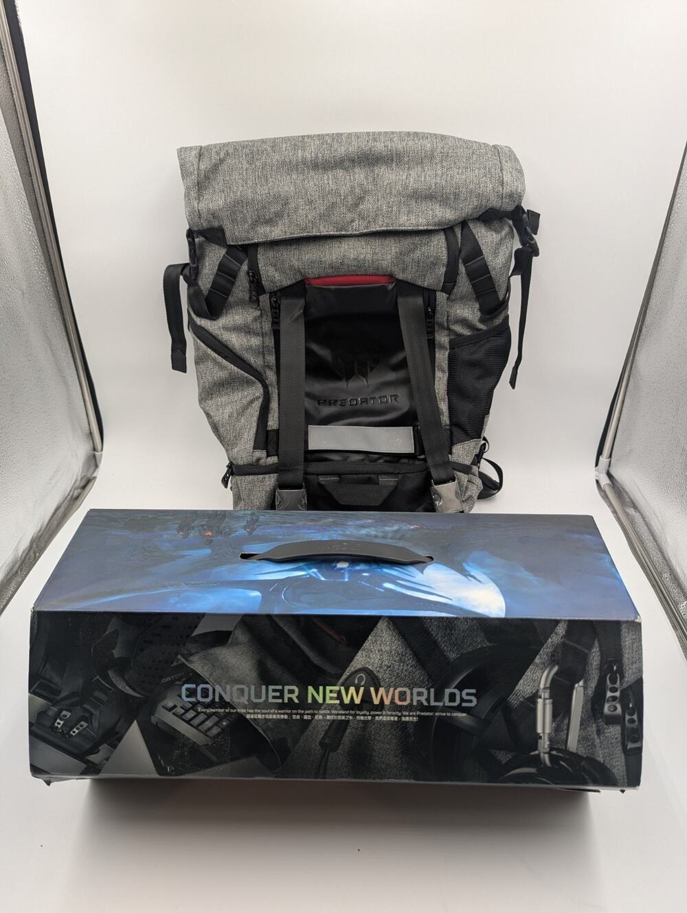 Genuine Acer Predator 15 Gaming Rolltop Backpack Water Resistant Padded Grey NEW